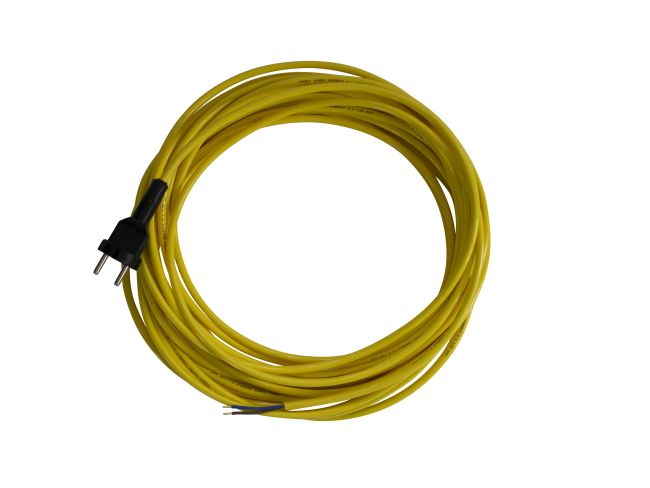 Produktbild Kabel für Sauger - High Flex, 15 Meter / 2 x 1,0 mm² / Zentralkonturenstecker angespritzt, Farbe gelb RAL 1018 / Stecker schwarz