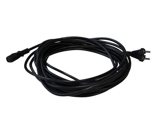 Produktbild Elektrokabel 10 Meter / 2 x 1,0 mm² - PVC ummantelt, Farbe schwarz, gerader Kaltgerätestecker