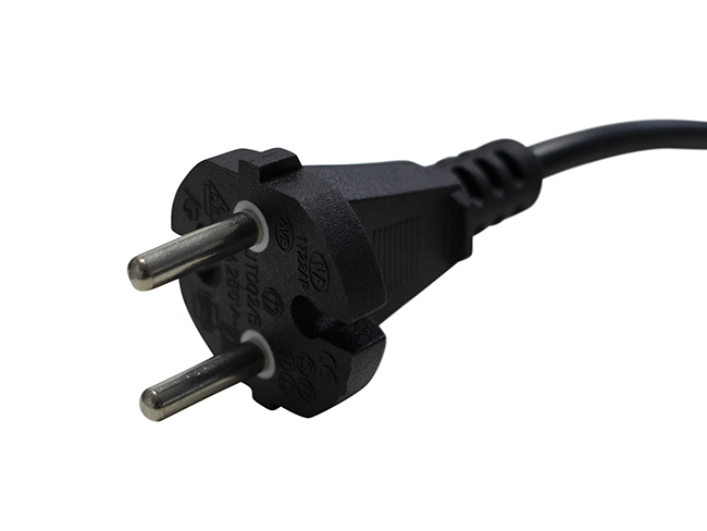 Produktbild Elektrokabel 10 Meter / 2 x 1,0 mm² - PVC ummantelt, Farbe schwarz, gerader Kaltgerätestecker