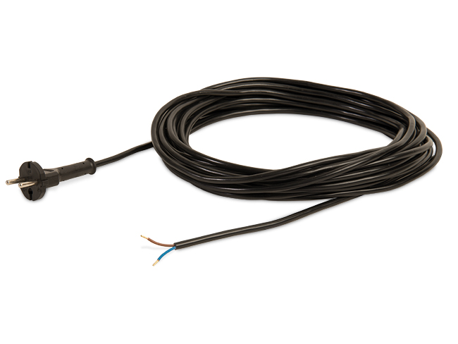 Produktbild Kabel für Sauger, 15 Meter / 2 x 1,0 mm² / Stecker angespritzt, schwarz
